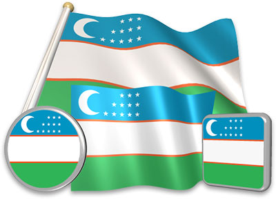 Uzbekistani flag animated gif collection