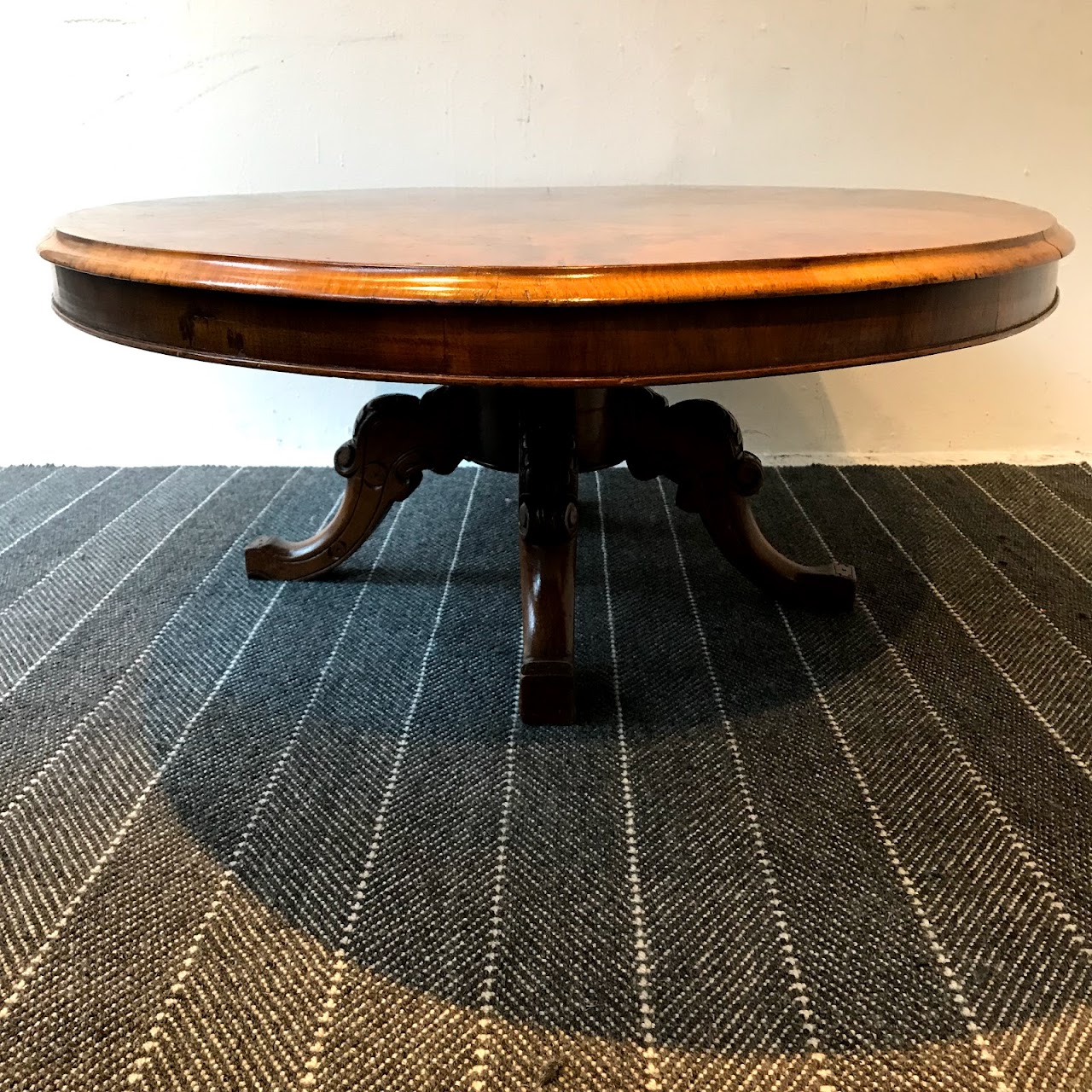 Burlwood Pedestal Cocktail Table