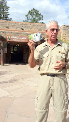 Bandelier National Monument, arriving at the visitor center the bus was greeted by a ranger who gives a quick couple minute intro