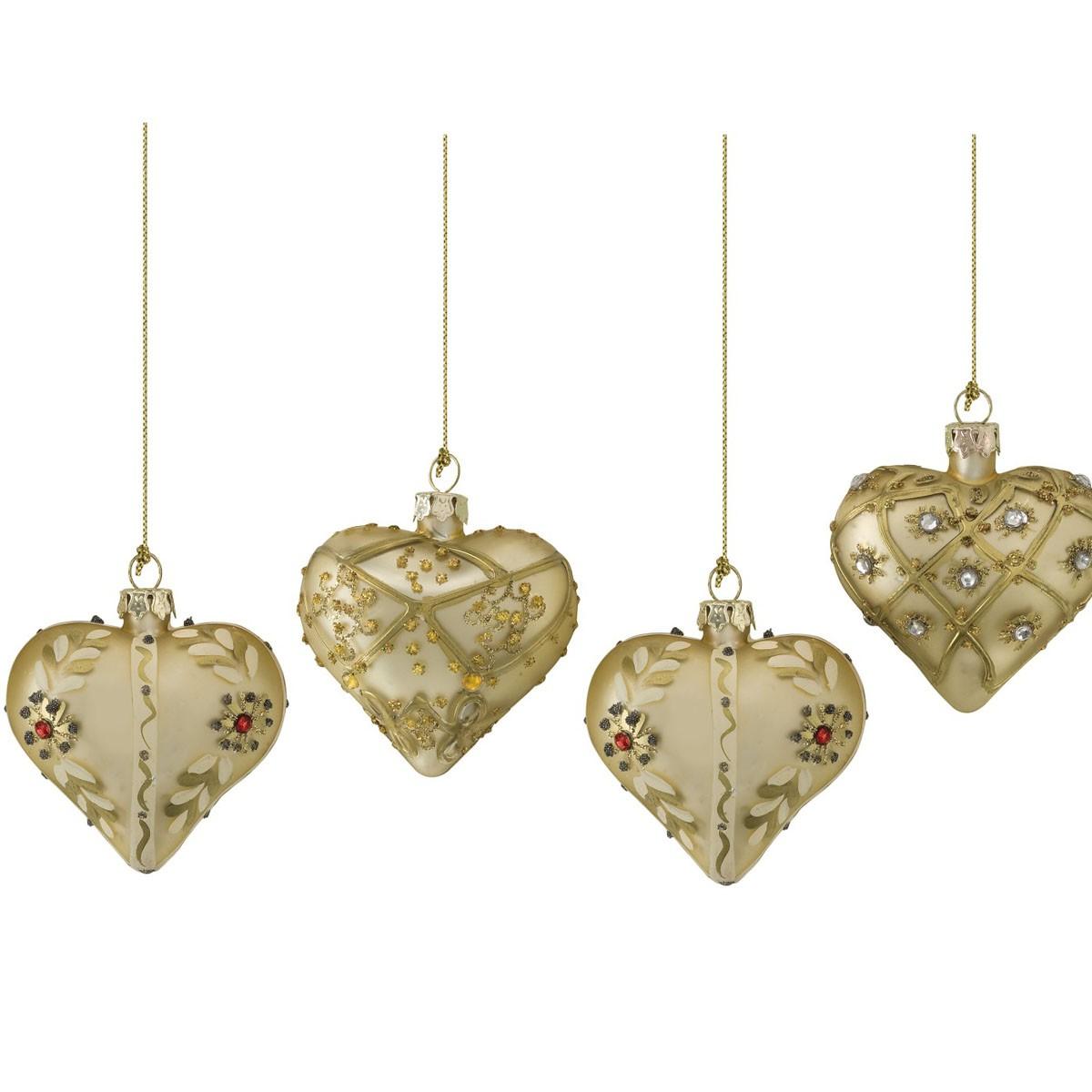 Golden Heart Tree Decorations