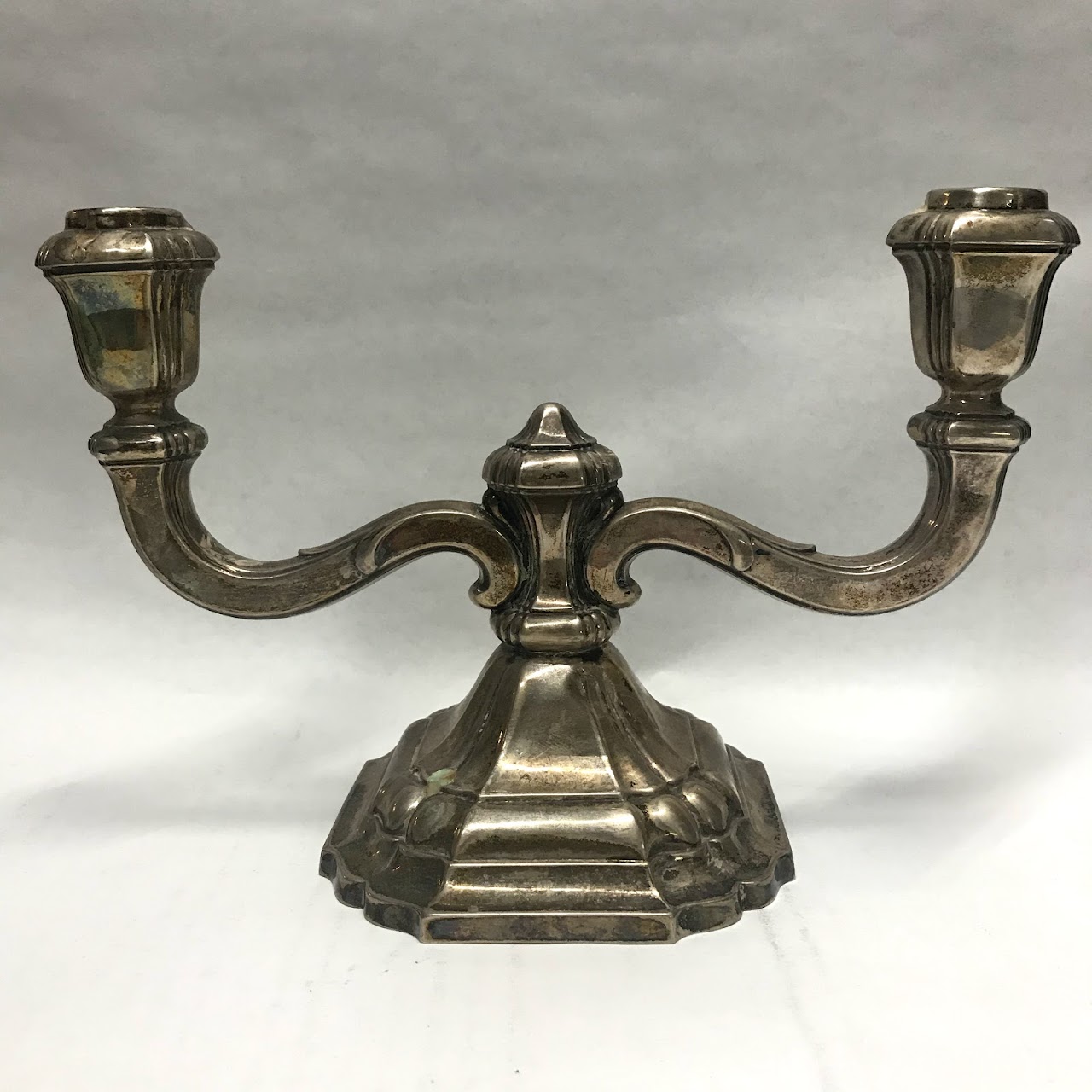 835 Silver German Candle Holder Pair