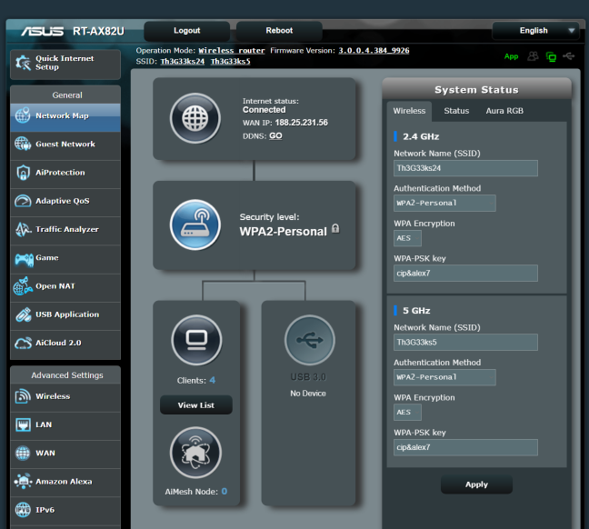 Il firmware ASUS RT-AX82U