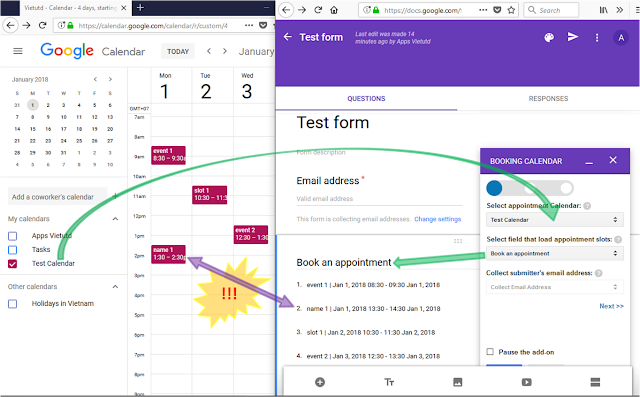 Screenshot of Booking Calendar