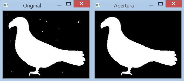 Operación morfológica de apertura con OpenCV