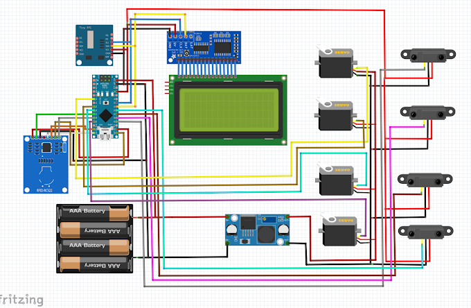 Mạch Bãi đỗ xe thông minh Arduino Nano - LCD 20x4 - Module DS1307