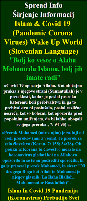 Islam In Covid 19 Slovenian Language Pandemija Koronavirus Prebudijo Svet