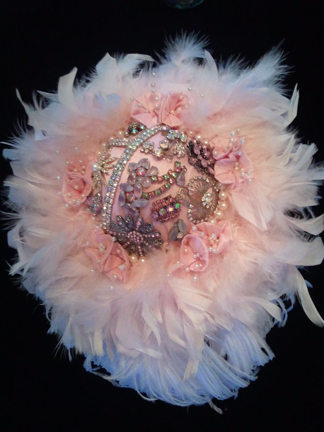 Feather Brooch Bridal Bouquet-