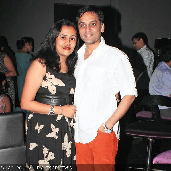 Sophia and Hemant pose together during a stand-up comedy show by Radhika Vaz, held at Elevate Pub, T. Nagar in Chennai.