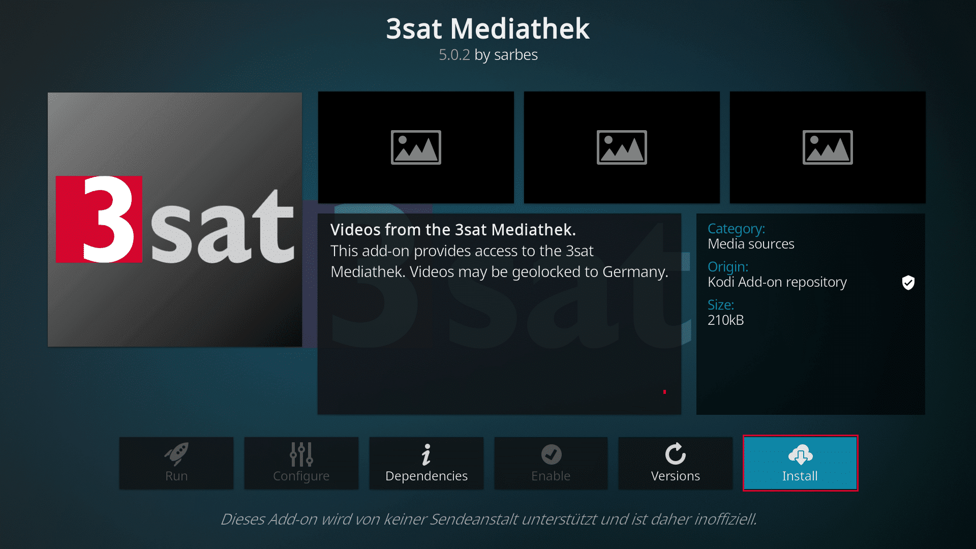 Kodi 앱 추가 기능에 설치를 클릭하십시오.  Kodi 애드온을 설치하는 방법