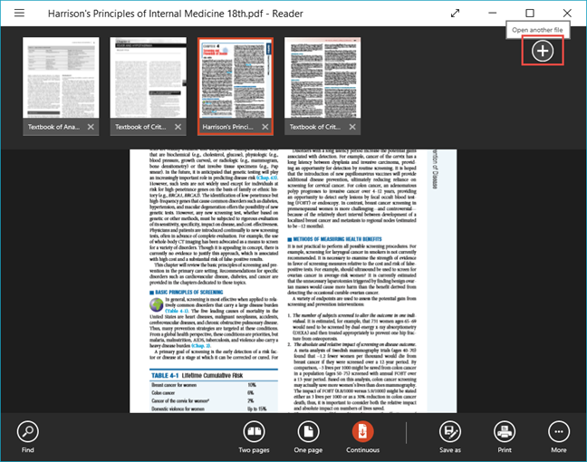 Windows, lector, aplicación