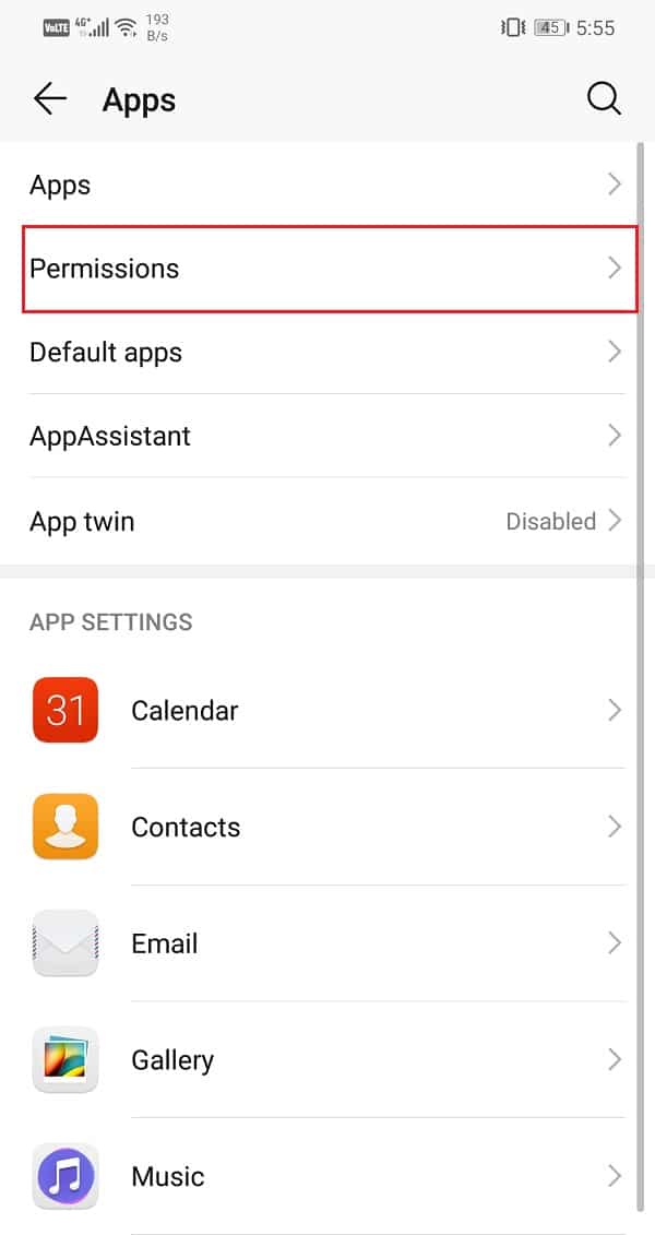 Seleziona la scheda Autorizzazioni |  Risolto il problema con Google Calendar che non si sincronizzava su Android