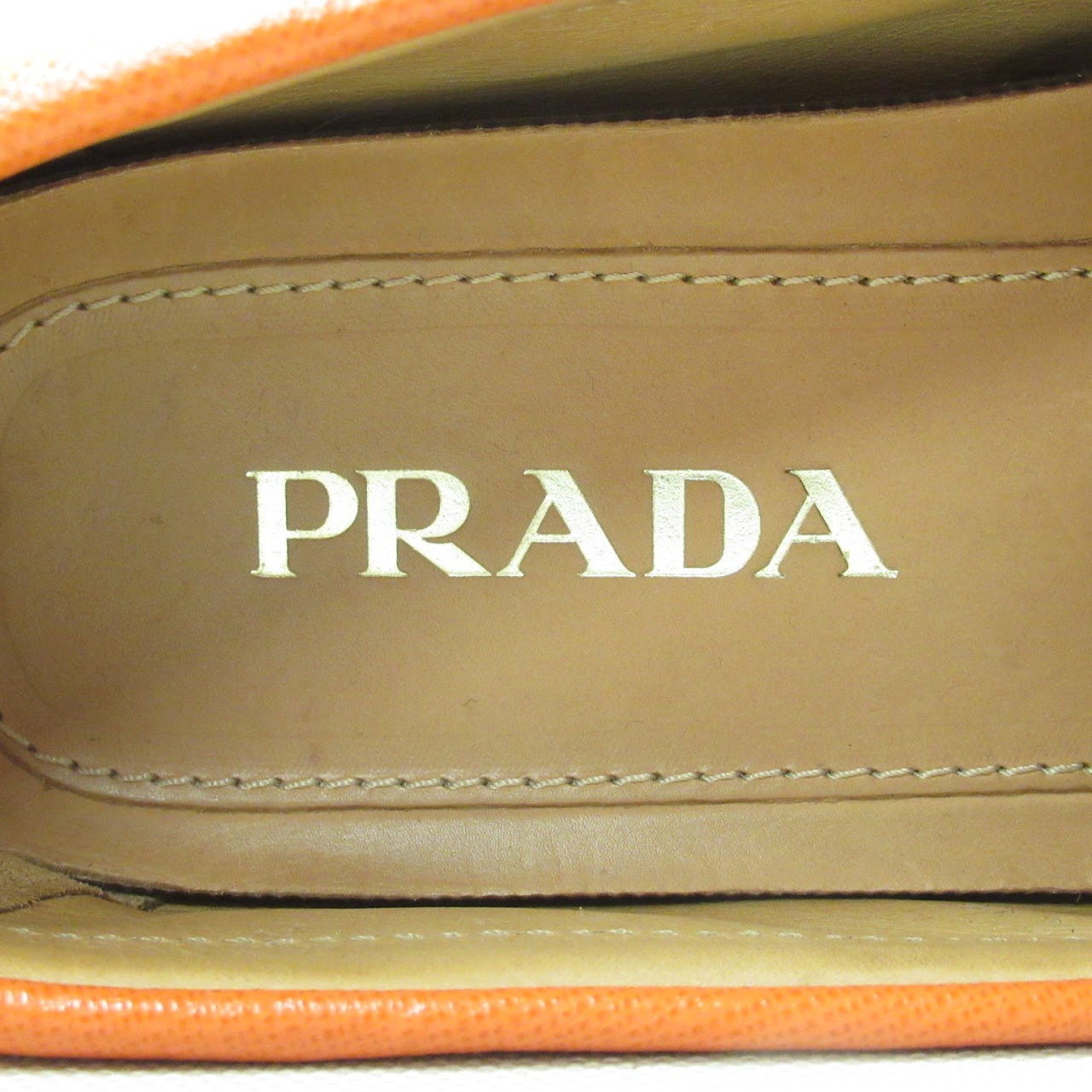 Prada Orange Leather Driving Mocs