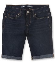 <br />Aeropostale Women's Dark-Wash Denim Bermuda Shorts