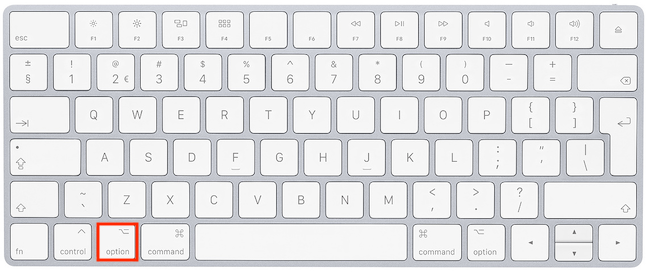 De Option-toets op een Mac-toetsenbord