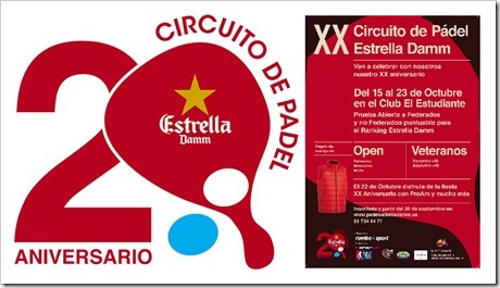 20 Aniversario del Circuito de Pádel Estrella Damm, del 15 al 23 Octubre, ¿Te lo vas a perder?