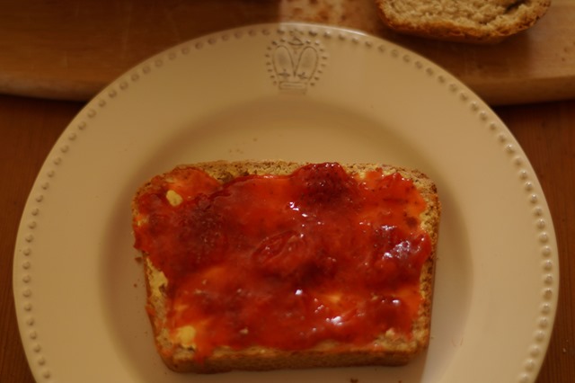 Homemade bread and jam