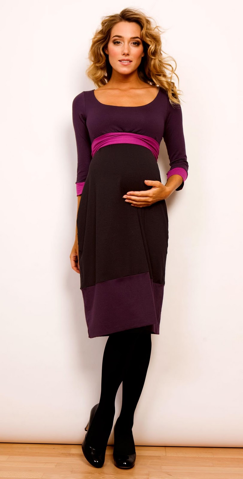 Colour Block Dress  Purple  by