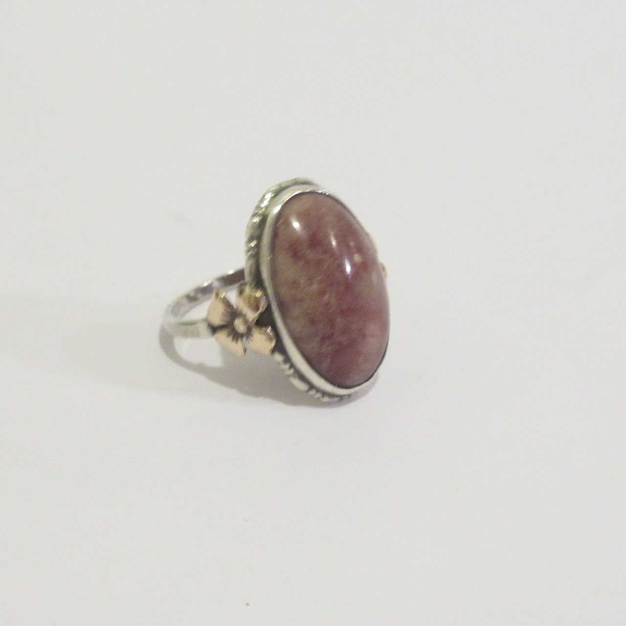 Sterling Silver, 10K Gold, and Stone Ring