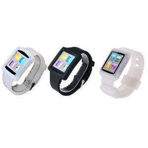  iPod Nano Watch Band Case Holder Set of 3 Clear, Black, White