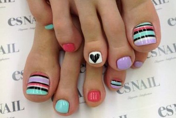 Multi-colored toe nail designs - wide 2