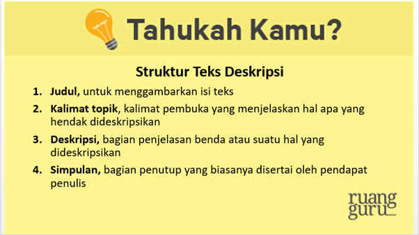 Paragraf deskripsi yang berisi gambaran keadaan sesuai dengan apa yang dilihat dan dirasakan penulis