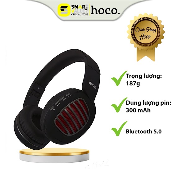 Tai Nghe Chụp Tai Bluetooth Hoco W23, Headphone Không Dây Nghe Cực Hay, Kết Nối Ổn Định, Độ Trễ Thấp, Hàng Chính Hãng.