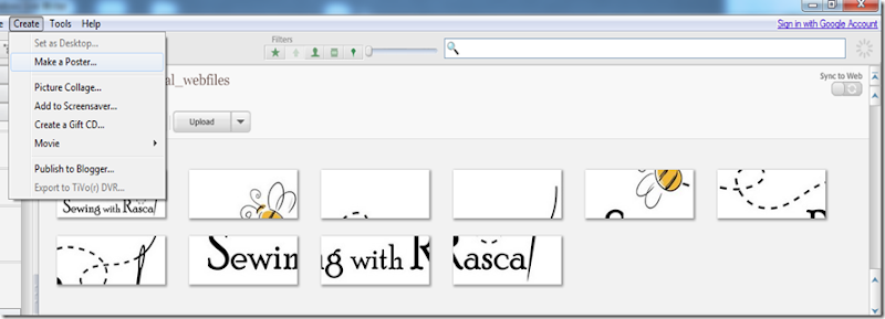 Picasa Make a Poster