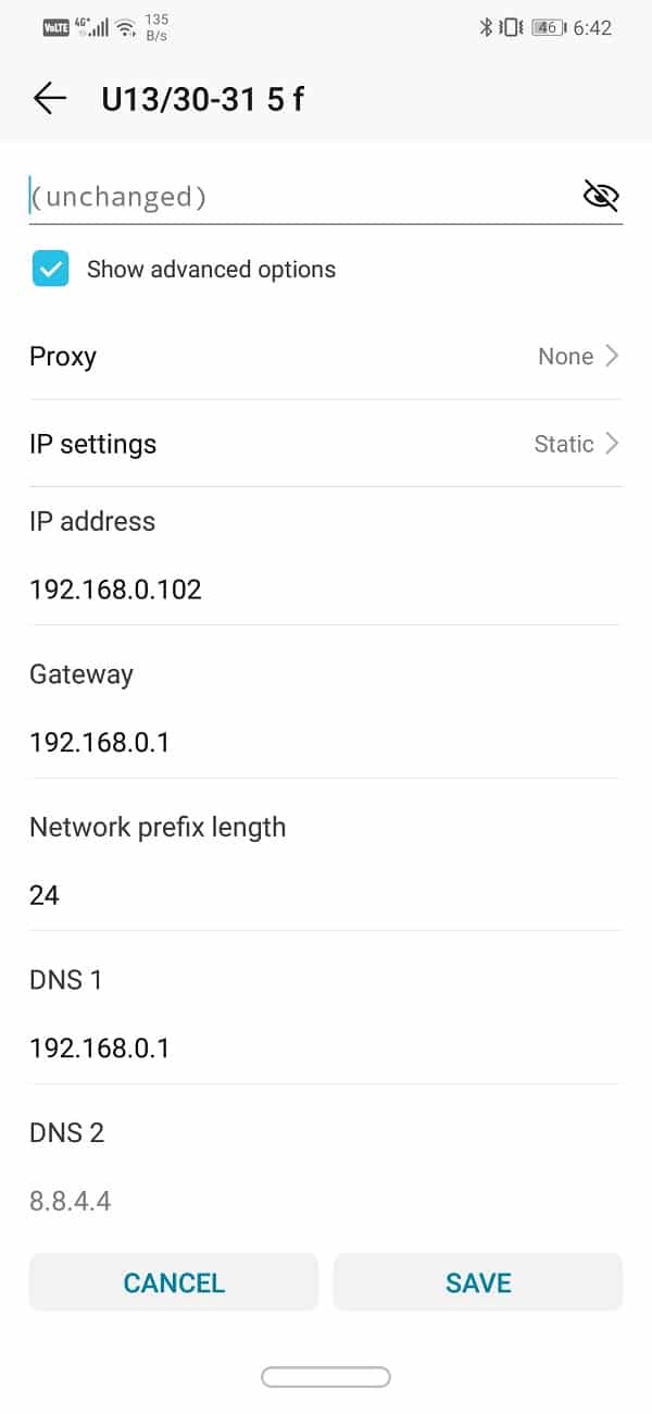 Annota i dettagli che vedi nel campo dell'indirizzo IP e quindi eliminalo