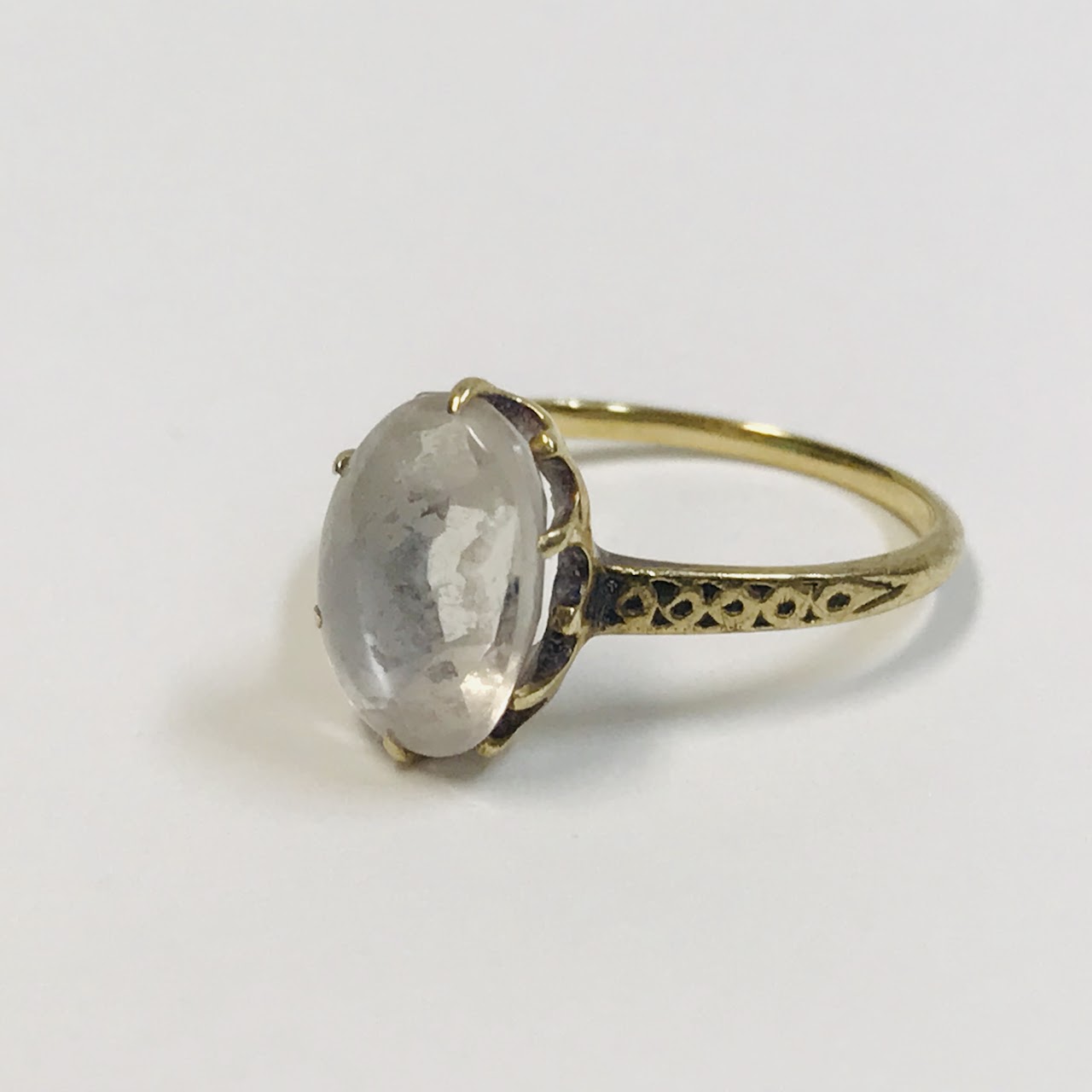 10K Gold and Clear Stone Ring