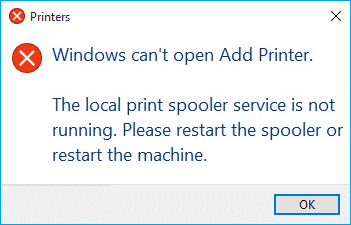 แก้ไข Print Spooler ช่วยให้หยุดทำงานบน Windows 10