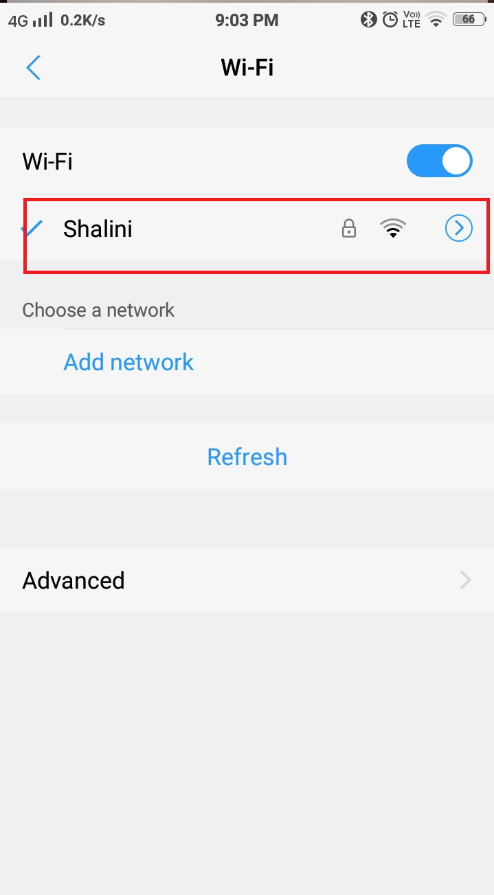 Nhấp vào mạng Wi-Fi bạn muốn thay đổi.