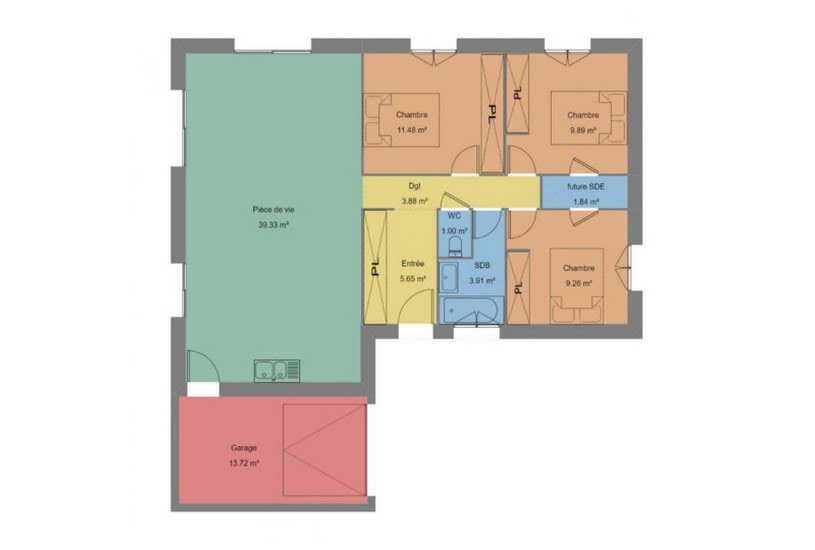  Vente Terrain + Maison - Terrain : 350m² - Maison : 86m² à Bouguenais (44340) 
