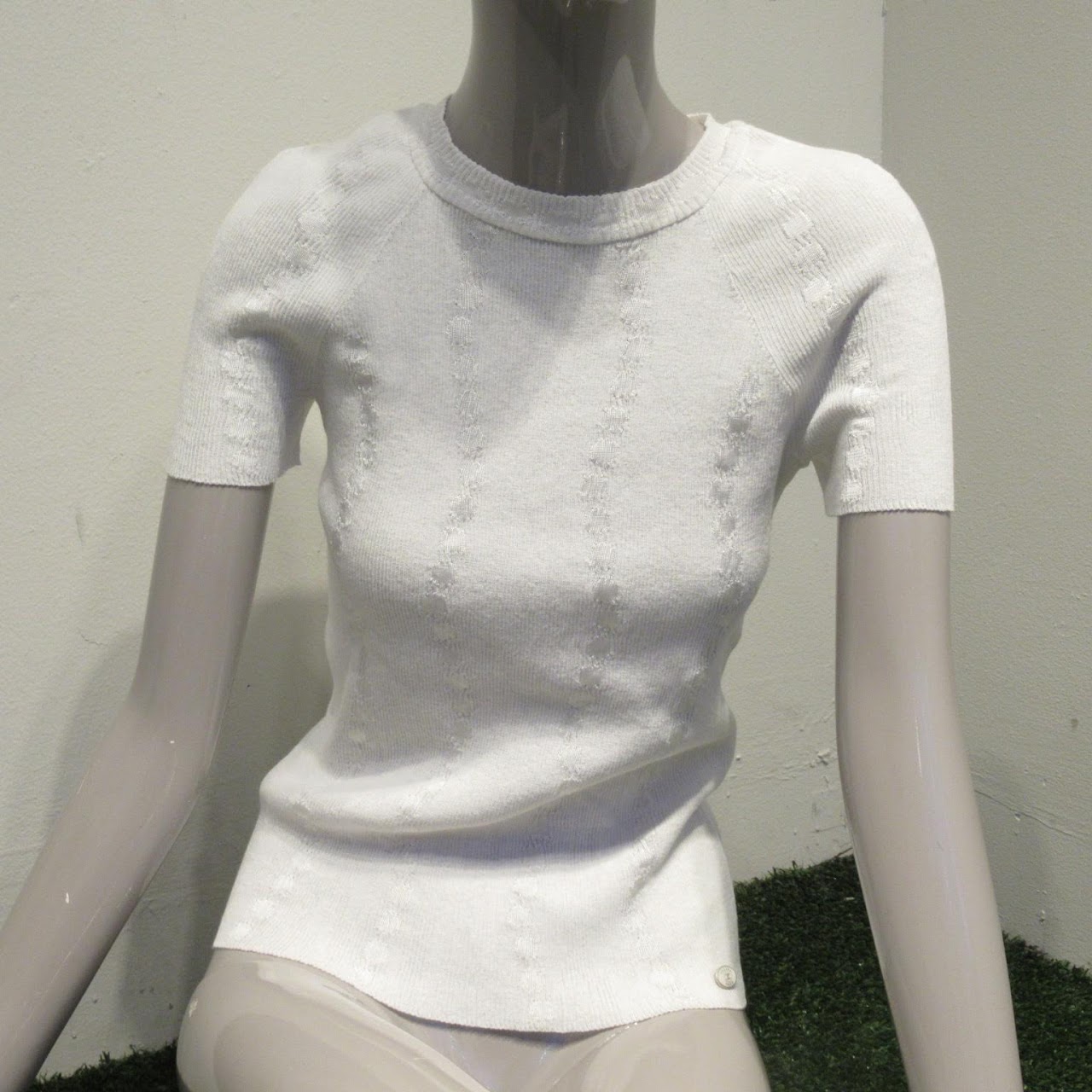 Chanel White Knit Top