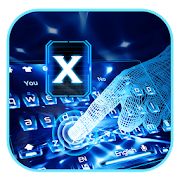 Neon Blue Laser Keyboard Theme Future  Icon