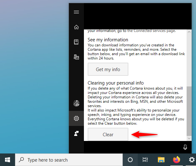 การเลือกล้างข้อมูลส่วนบุคคลของคุณจากคลาวด์ของ Cortana
