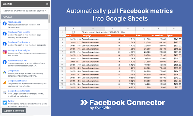 Screenshot of Facebook™ Connector by SyncWith