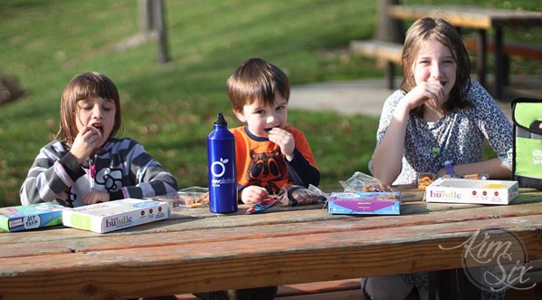 Enjoying lunch outside