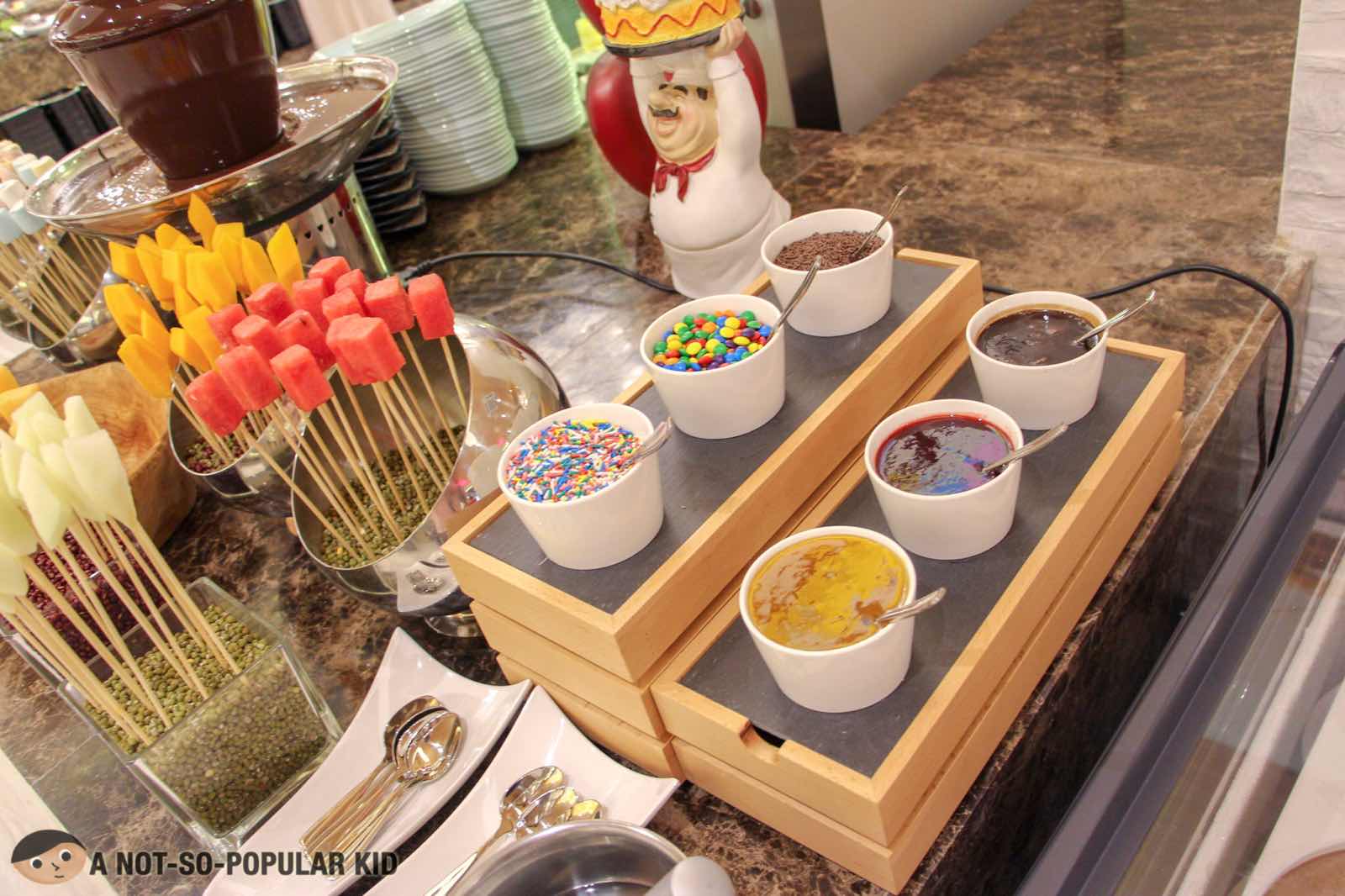 Dessert section of the buffet