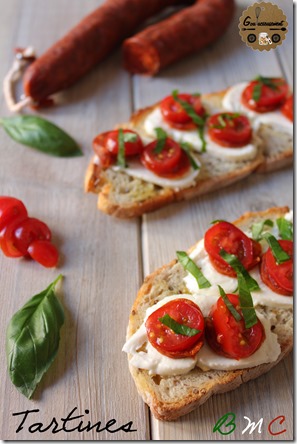 Tartines Basilic, Mozza, Chorizo 4