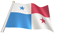 Panamanian flag on a flag pole gif animation

