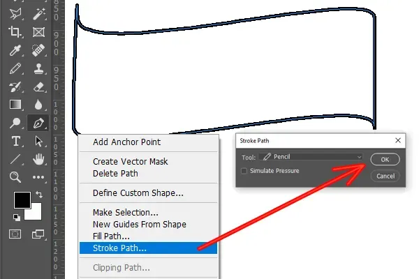 pen tool photoshop stroke path