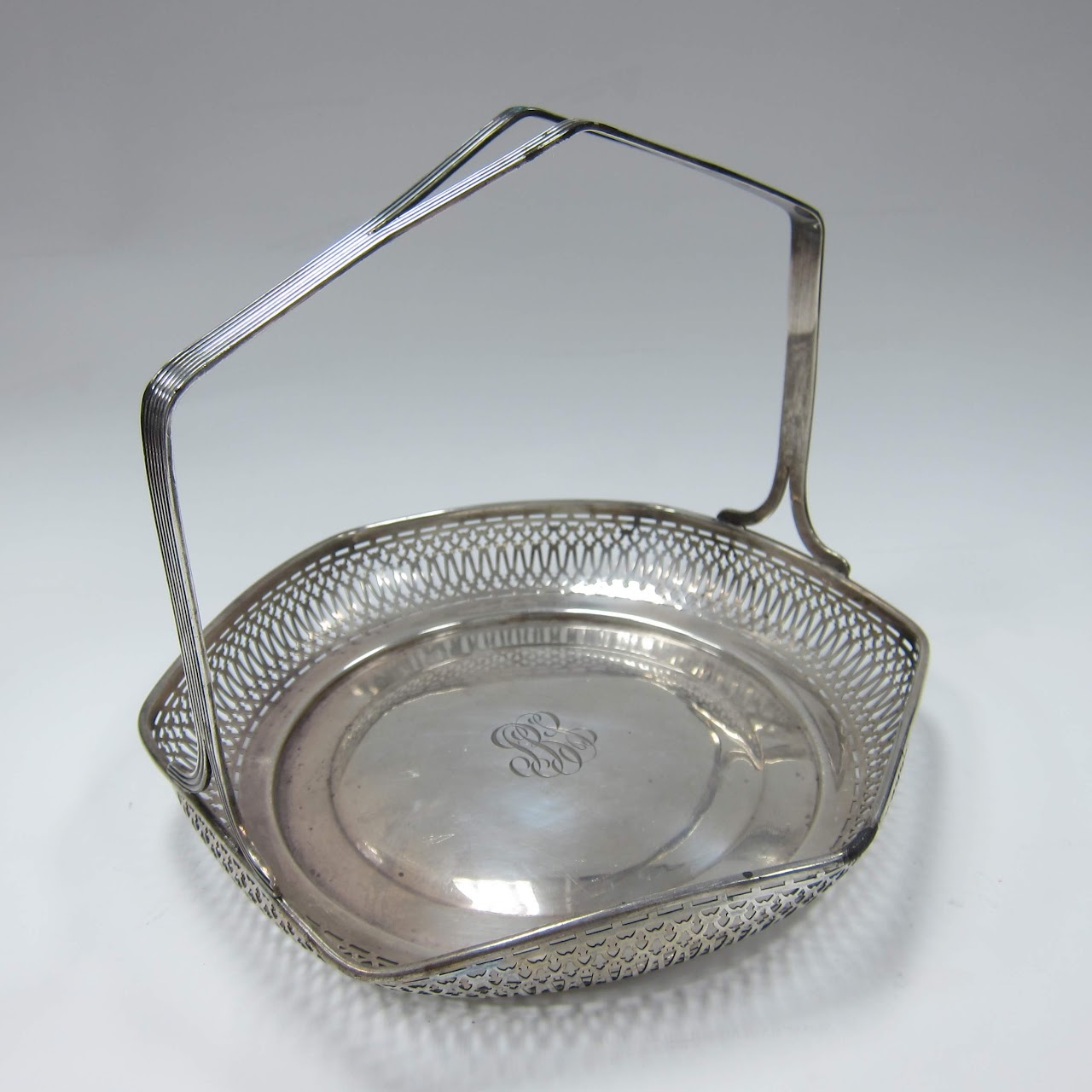 Sterling Silver Meriden Engraved Basket