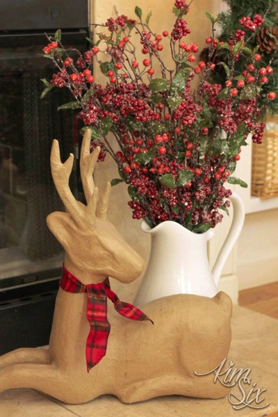 Paper mache reindeer for christmas mantel