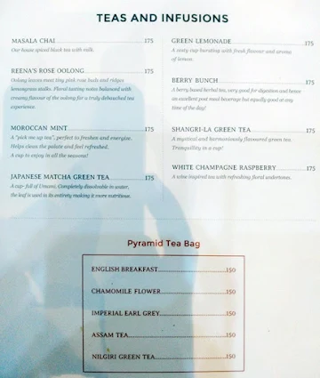 Cream Centre menu 