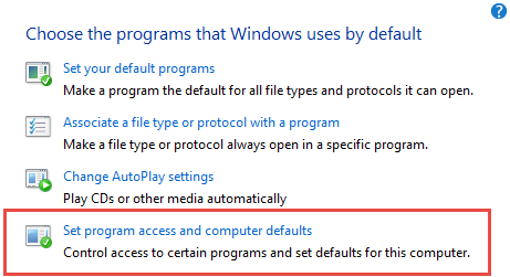 Imposta l'accesso al programma e le impostazioni predefinite del computer, Windows 8.1