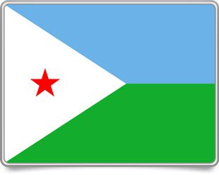 Djiboutian framed flag icons with box shadow