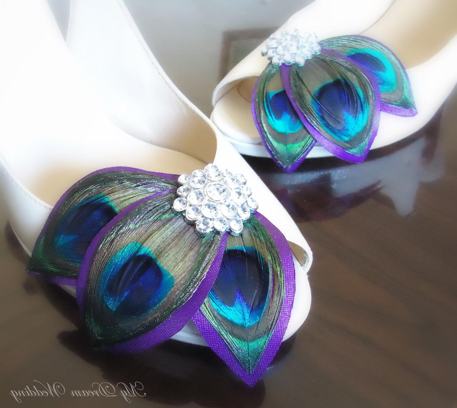 Peacock Shoe Clips.