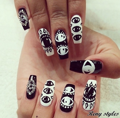 BEST & AMAZING BLACK AND WHITE NAIL ART DESIGNS - Reny styles