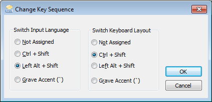 Modifica la sequenza dei tasti per la lingua di input e il layout della tastiera in Windows 7