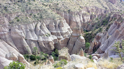 Looking into the canyon of Kasha-Katuwe Tent Rocks National Monument from the cliff top.